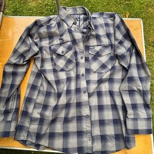 DIXXON Blue and Gray Casual Button Down Shirt - Mighty Mo
